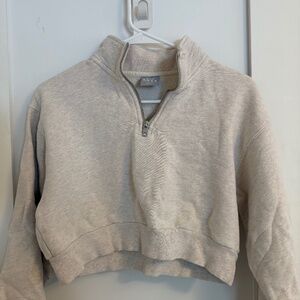 TNA Cozy Fleece Perfect 1/4 Zip Cropped Sweatshirt